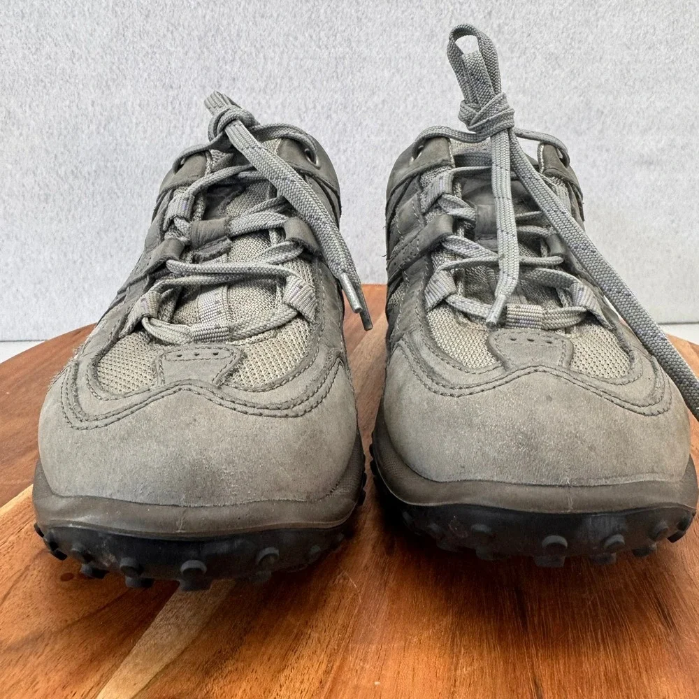 Ecco Gray Leather Mesh Hiking Trail‎ Walking Shoes Comfort Size 39 US 8.5